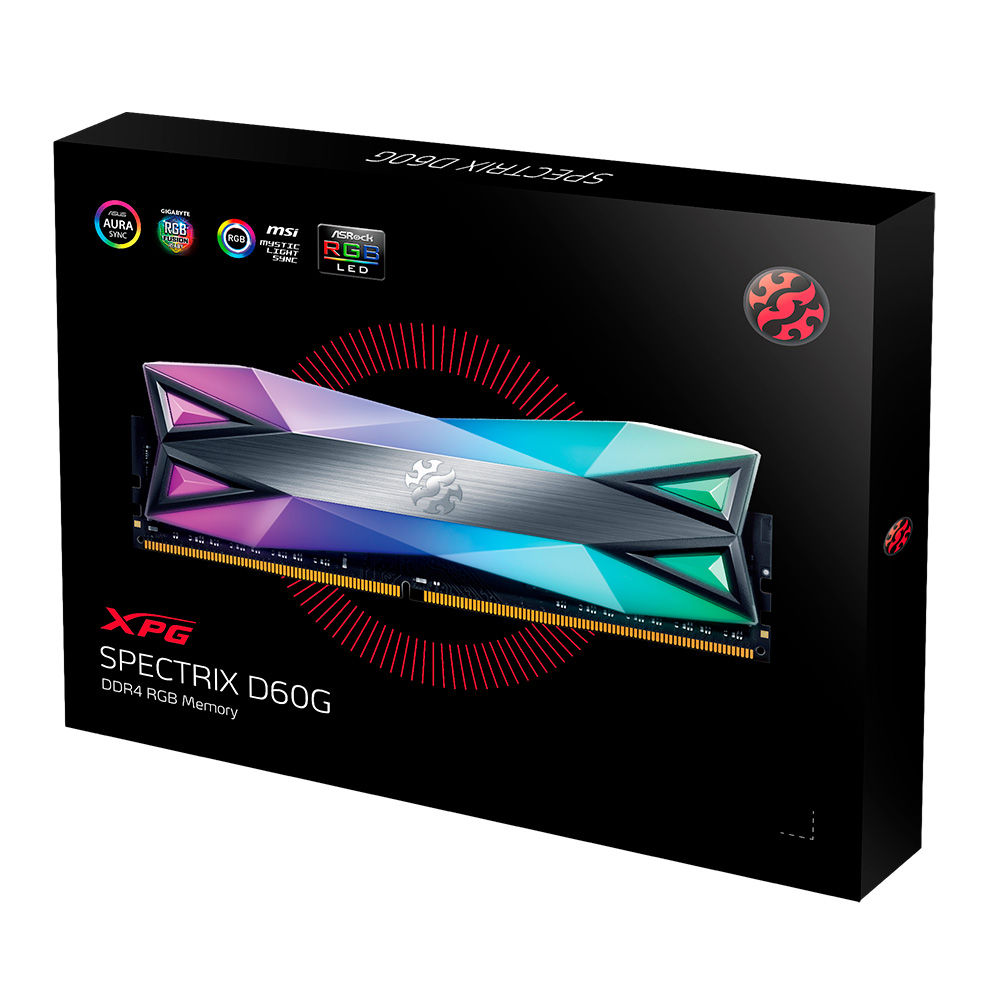 RAM XPG SPECTRIX D60G 16GB DIMM  DDR4-3600 MHZ RGB TITANIO - Código: AX4U360016G18I-ST | Compra en Guadalajara