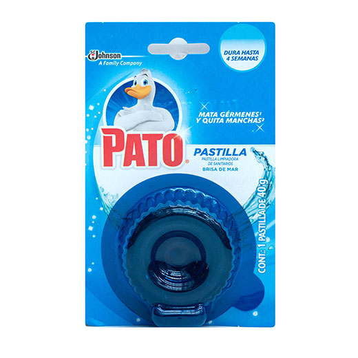 Pastillas Pato purific azul ,pastillas P Para uso dentro del tanque de tu sanitario , dejar que actue para mantenerlo limpio y desinfectado por 30 dias. Mata germenes, bacterias y quita manchas. Actua con cada descarga y deja un agradable color azul                                                ato purific 40 gr.                       - PATO PURIFIC