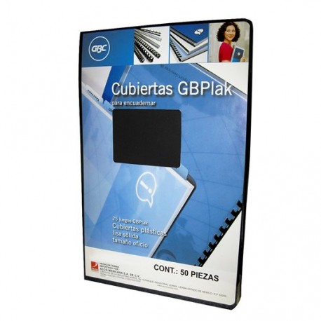 Cubiertas lisas gbplack GBC color negro  Punto de espesor 14 tamaño tabloide paquete con 50 piezas                                                                                                                                                                                                       .                                        - GBC