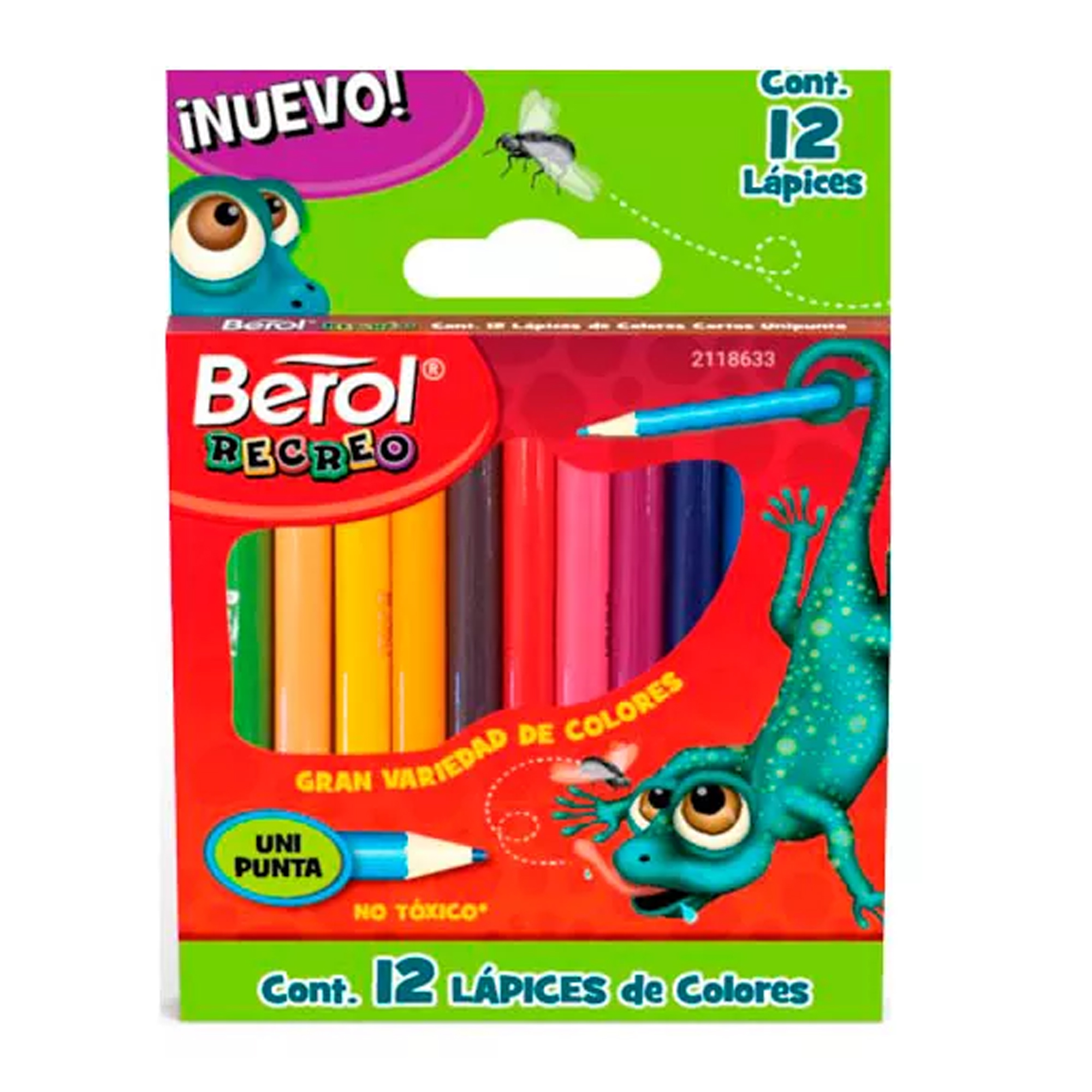 Colores cortos Berol recreo unipunta 12  Colores uni punta cortos mina de 3.0mm, forma redonda para un comodo agarre, no toxicos colores vivos e intensos                                                                                                                                                piezas mini                              - BEROL