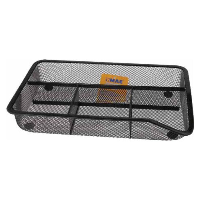 Organizador de cajones mae de malla meta Compuesto de metal, ideal para bolígrafos, notas y clips, resistente y durable, medidas: 27cm x 16cm x 4.6cm                                                                                                                                                    lica color negro                         - MAE