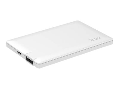 iLuv myPower 2500 - Cargador portátil - 2500 mAh - 1 A USB - en el cable Micro-USB - blanco - ILUV