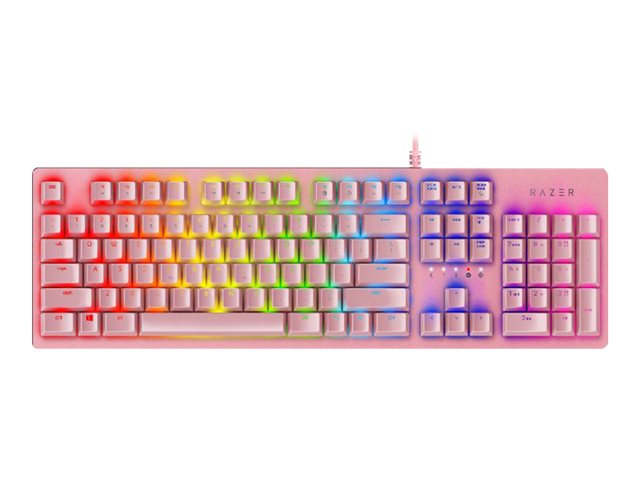 Razer Huntsman - Teclado - retroiluminación - USB - interruptor Razer Opto-Mechanical - rosa cuarzo - RAZER