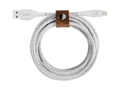 Belkin DuraTek Plus - Cable Lightning - USB macho a Lightning macho - 122 m - blanco - F8J236bt04-WHT