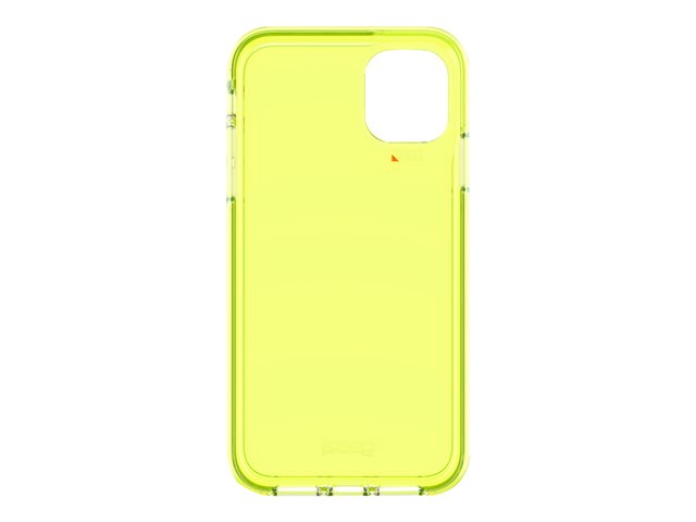 Gear4 Crystal Palace - Carcasa trasera para teléfono móvil - policarbonato D3O poliuretano termoplástico TPU - amarillo neón - para Apple iPhone 11 - GEAR4