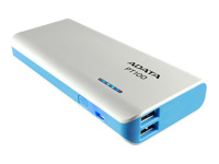 ADATA PT100 - Cargador portátil - 10000 mAh - 21 A - 2 conectores de salida USB - blanco - ADATA