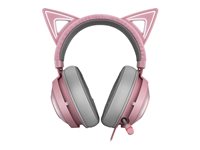 Razer Kraken Kitty - Auricular - tamaño completo - cableado - USB - aislamiento de ruido - rosa cuarzo - RAZER