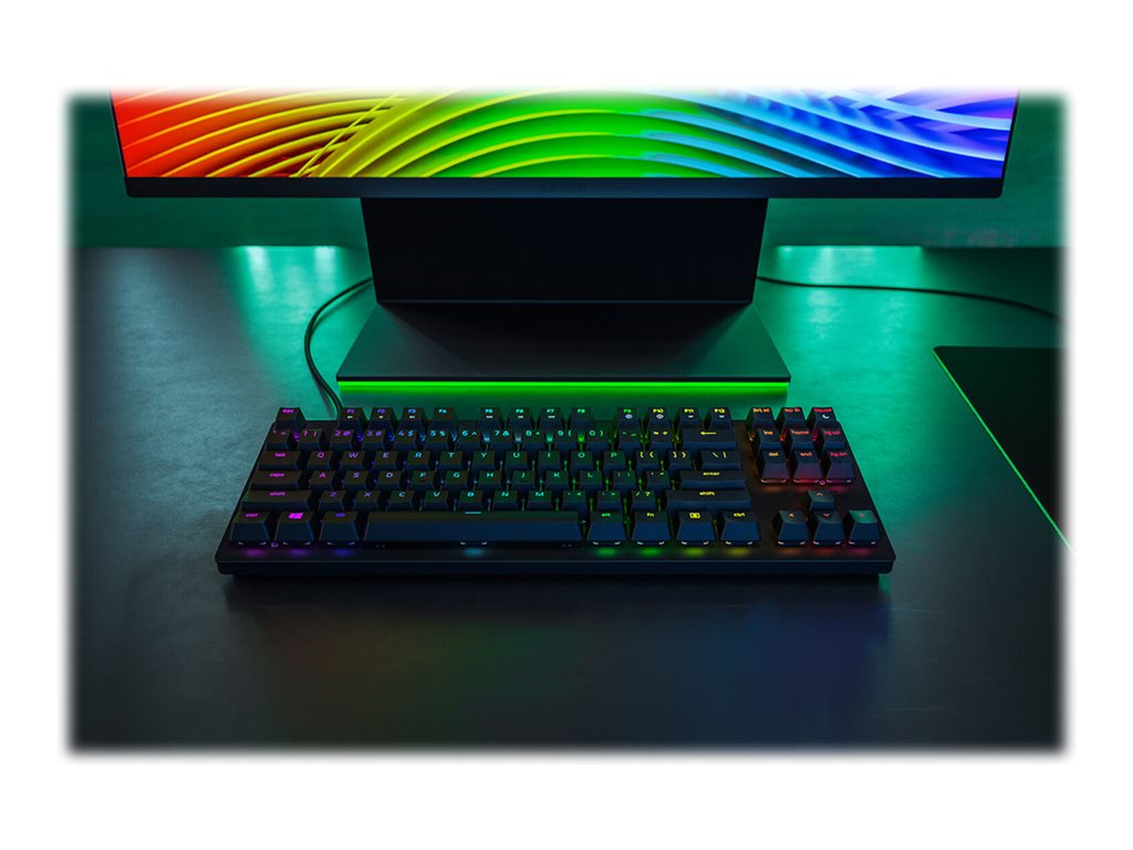 Razer Huntsman - Tournament Edition - teclado - retroiluminación - USB - EE UU - interruptor Razer Crimson Switch - negro - RAZER