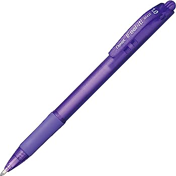 LM-Bolígrafo Pentel ifeel-it, punta 1.0  Bolígrafo Pentel retráctil ifeel-it color violeta c/12, tinta de baja viscosidad, punta metálica de 1.0 mm, con grip sin latex c/12, proporciona una escritura suave y sin esfuerzo, de cuerpo fino                                                             color violeta, con 12 piezas             - PENTEL