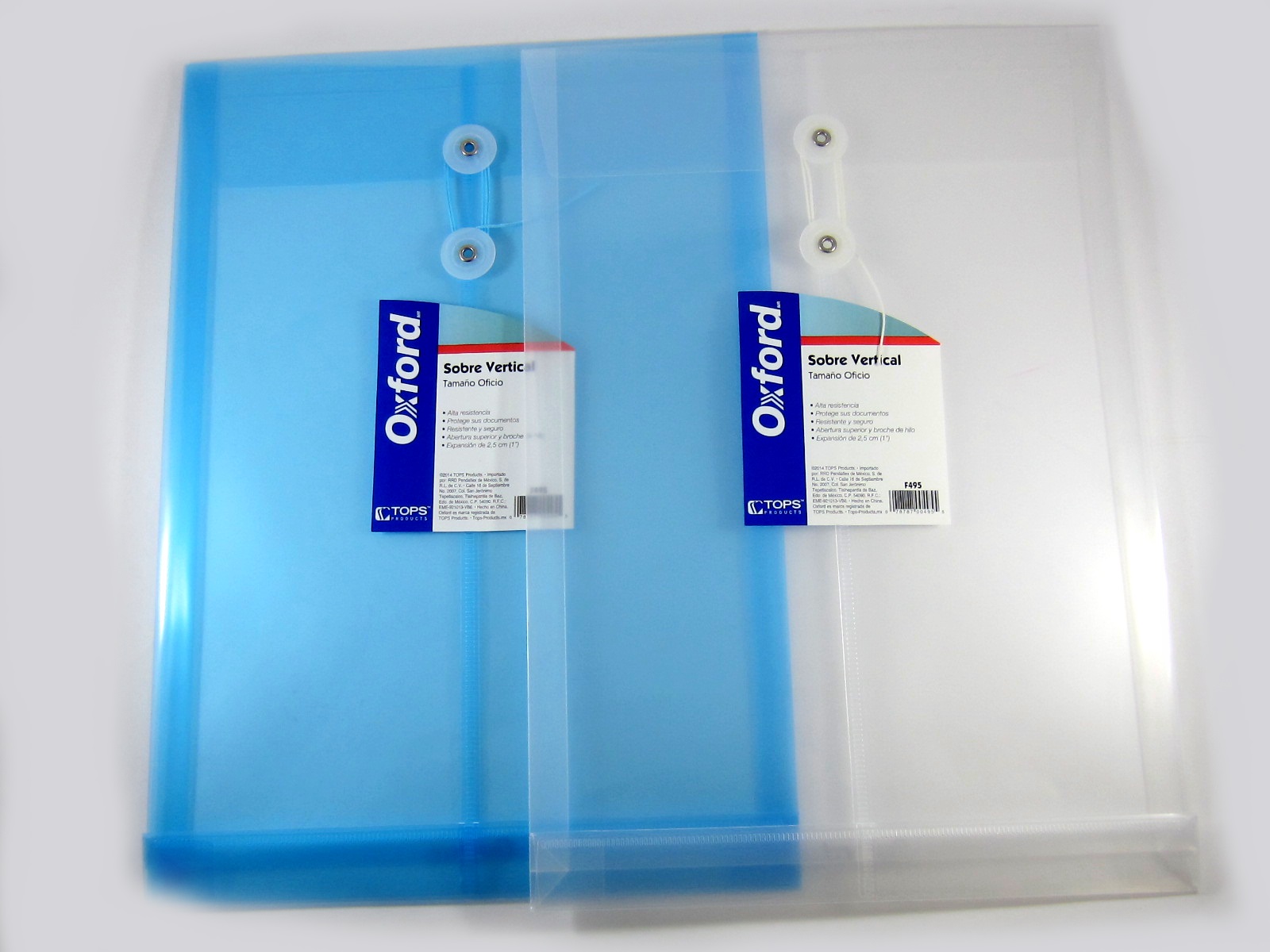 Sobre porta documentos vertical Oxford c Sobre extra resistente, expansión de 2.5 cm y cierre con hilo, abertura superior para introducir los documentos en forma vertical.                                                                                                                              arta color azul                          - OXFORD