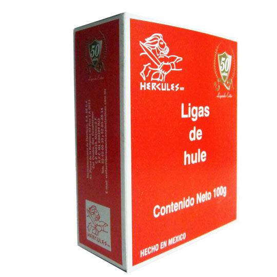 Ligas Hercules de hule natural no. 33 .  Liga de hule natural no. 33, marca hercules                                                                                                                                                                                                                     caja con 100 gramos                      - 7502220730239