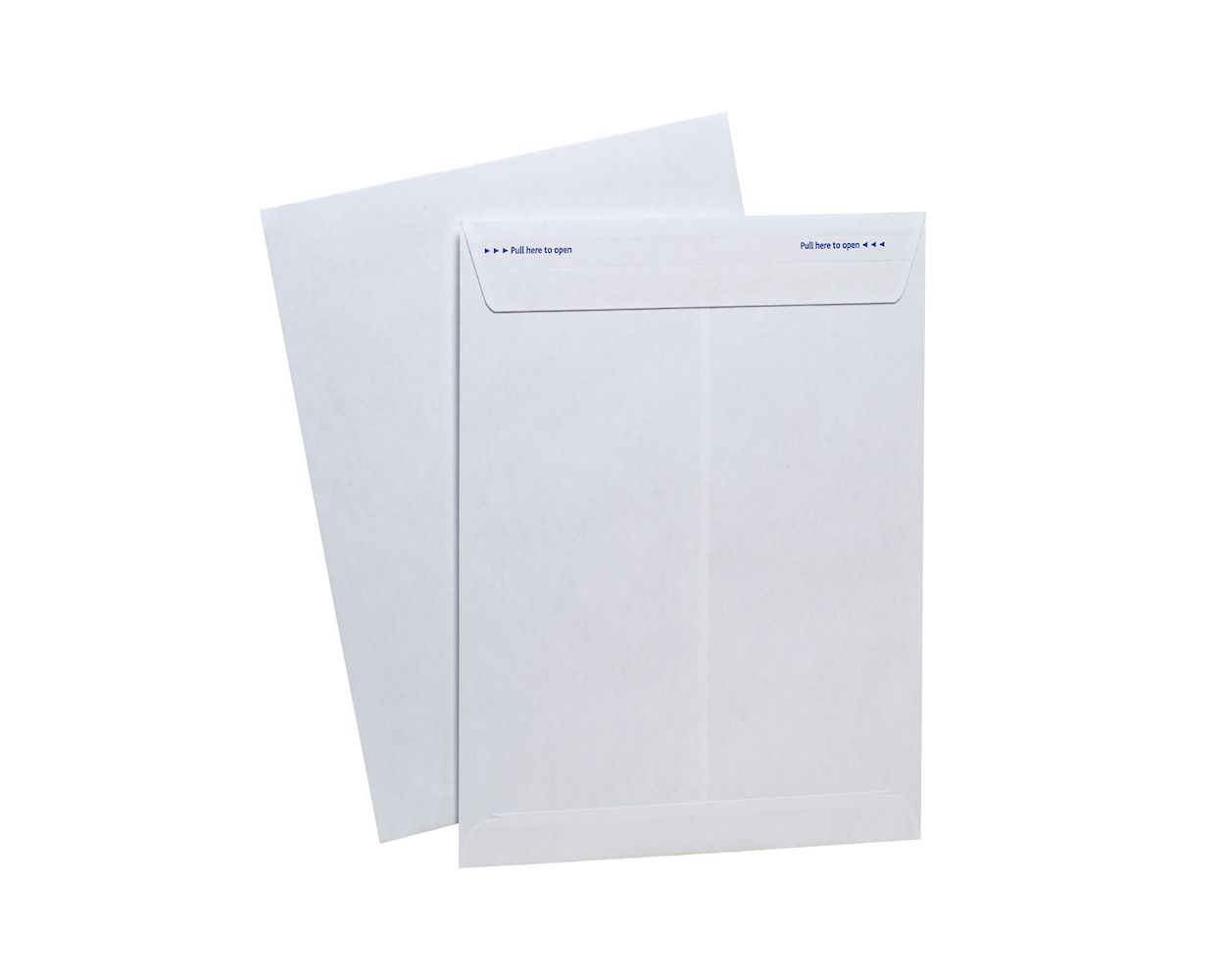 Sobre para documentos Ampad color blanco Papel de 105 g., fácil de abrir con tira que se jala, cinta desprendible para cerrado de sobre, no requiere ser humedecido, la tinta de seguridad previene que el contenido sea leído sin autorización, solapa recta, ideal para guardar documentos de mayor ta  22.9 x 30.5 cm caja con 100 pzas        - 73127