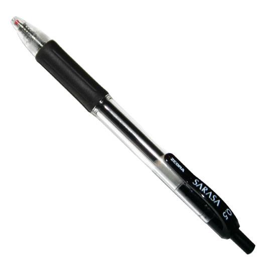 Bolígrafo sarasa, Zebra punto fino 0.5 m Bolígrafo sarasa, punto fino 0.5 mm, secado instantáneo, ideal para zurdos y diestros, grip de goma libre de látex que indica el color de la tinta, color negro                                                                                                 m, color negro, 1 pieza                  - 7501901688500