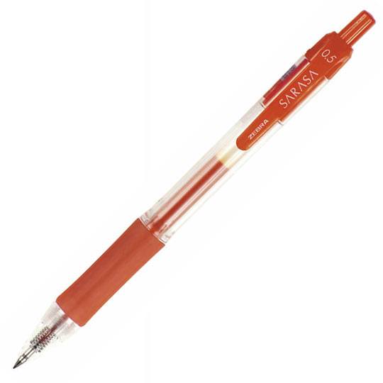 Bolígrafo sarasa Zebra, punto fino 0.5 m Bolígrafo sarasa punto fino 0.5 mm, clip integrado, grip de goma, cuerpo transparente utiliza repuesto jf, color rojo - 7501901688524