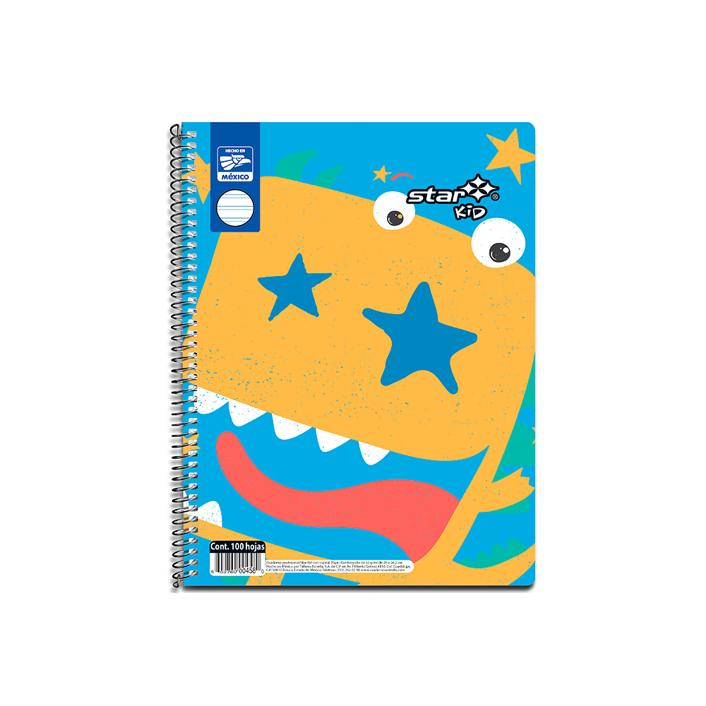 Cuaderno profesional star kid Estrella c 20 x 26,1 cm papel bond de 50 g , espiral más cerrado, seguro coilock                                                                                                                                                                                           uadro chico 5 mm 100 hojas               - 0459