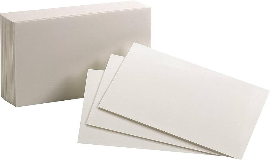 Tarjeta índice Oxford color blanco 4" x  Papel de 7.5 pt de alta calidad para mayor durabilidad, contiene 10% de fibras recicladas con 10% de fibras post-consumo.                                                                                                                                       6" paquete con 100 pzas                  - OXFORD