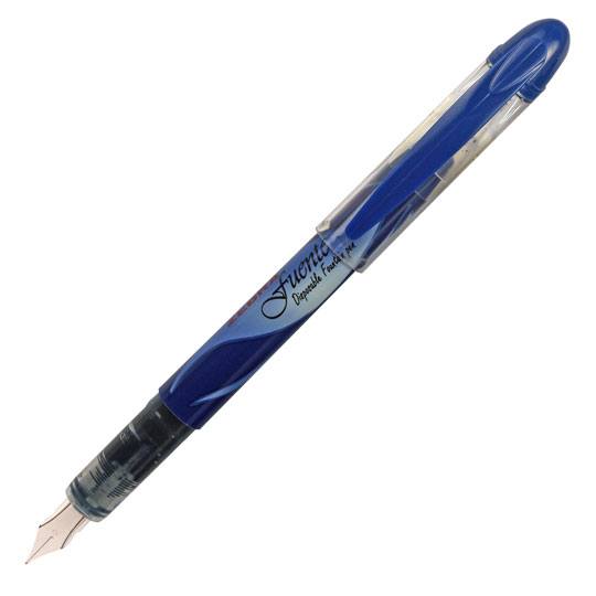 Pluma fuente desechable z-fountain pen Z Pluma fuente desechable z-fountain pen Zebra, tinta liquida, pluma fuente desechable, color azul, punta metálica en forma de flecha, tapa con sistema de protección en la punta, tapa con cierre hermético - ZEBRA