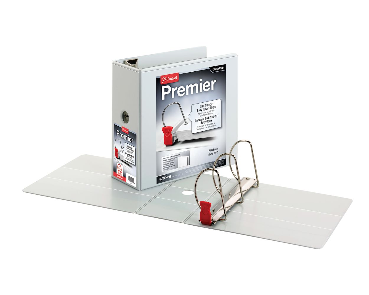 Carpeta panorámica premier Cardinal cart Carpeta Premier Easy Open, arillo en forma de D, 5 pulgadas, herraje extra fuerte One-Touch que se abre y cierra con un simple movimiento, para uso rudo o pesado, triple ventana personalizable, capacidad para 925 hojas. - 10350