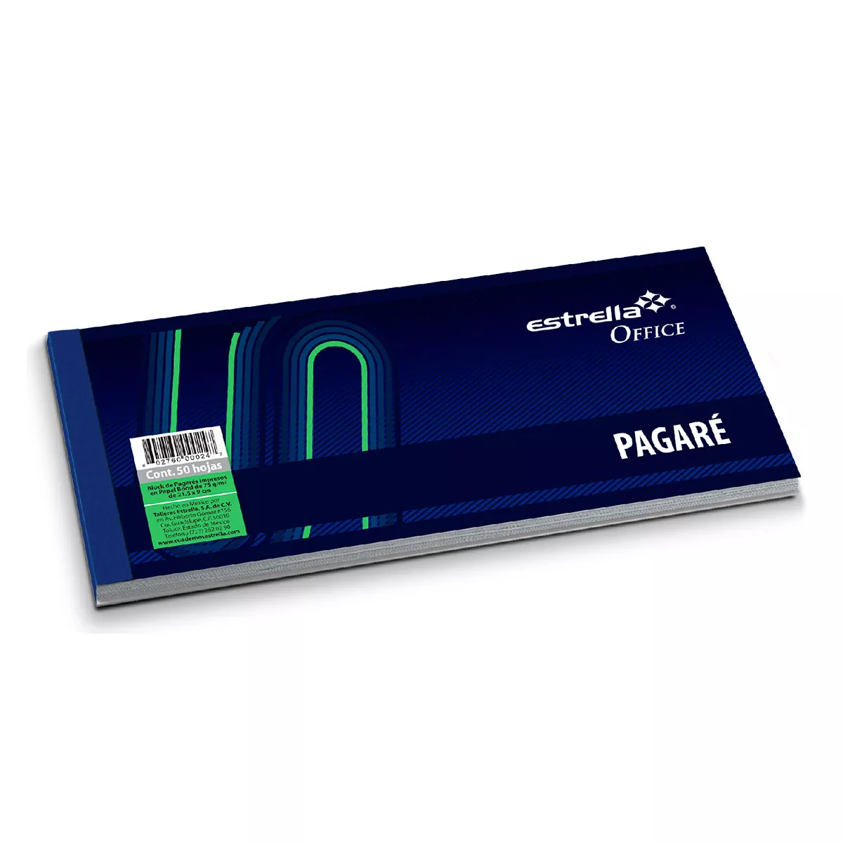 Pagare Estrella block  50 hojas          21.5 x 9 cm.  papel bond de 75 g                                                                                                                                                                                                                                .                                        - ESTRELLA