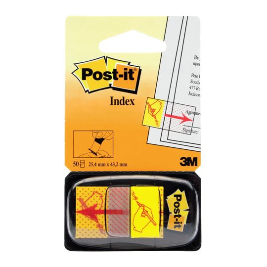 Banderita Mod. 680-31 Post-it firme aqui Contiene 50 banderitas color amarillo,  post it, 3M - 70071383221