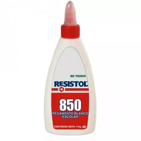 Resistol 850 blanco de 110 grs 1 pieza Pegamento escolar, no tóxico, color blanco, uso recomendado para manualidades en la escuela o en el hogar, presentación primer empaque: caja corrugada con 72 piezas - HENKEL