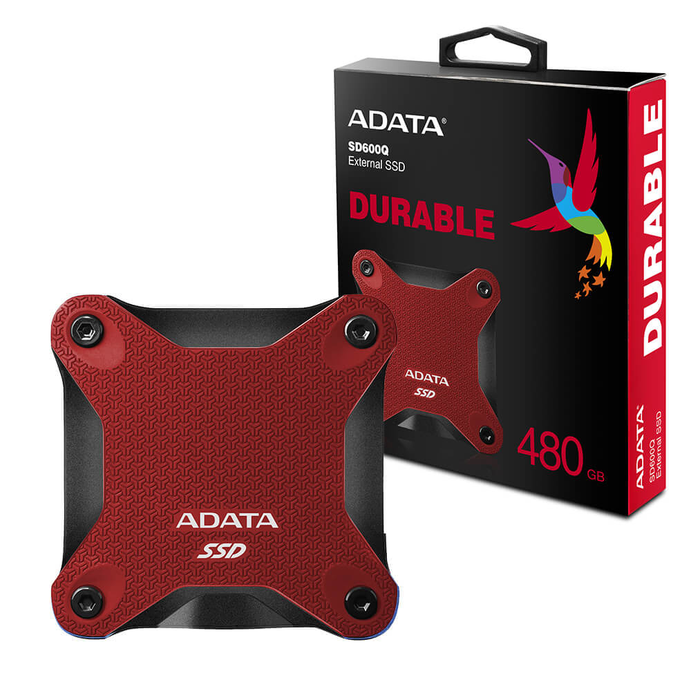 ESTADO SOLIDO EXTERNO ADATA ASD600Q-480GU31-CRD ROJO - SD600Q-480GU31-CRD