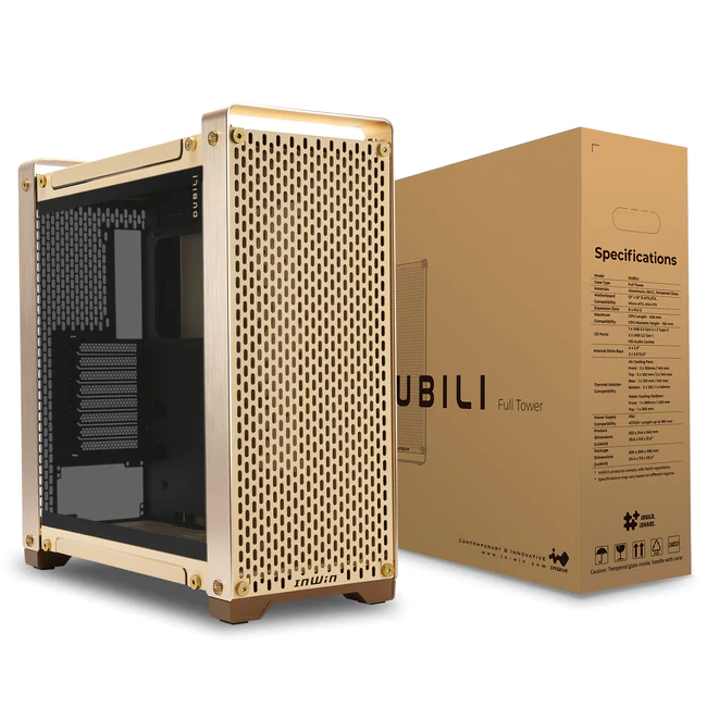 Gabinete In Win Dubili Gold Torre Aluminio Vidrio Templado Eatx Atx Micro Atx Mini Itx Dubili Gold - IN WIN