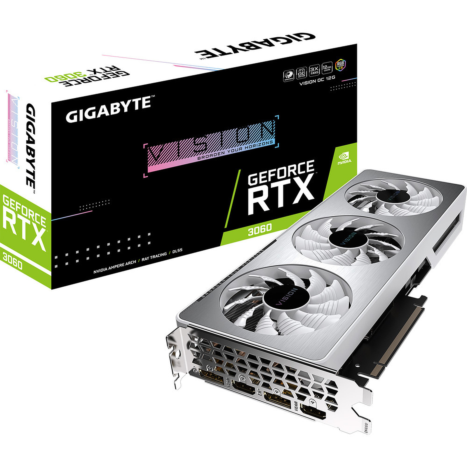 GPU GIGABYTE GEFORCE RTX 3060 VISION OC 12G GDDR6 GV-N3060VISION OC-12GD G20 - GIGABYTE