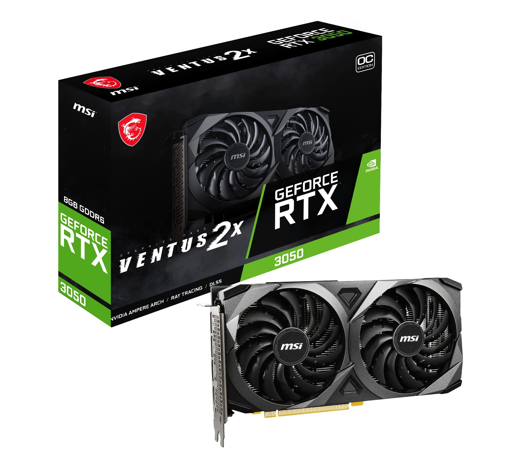 GPU MSI GEFORCE RTX 3050 VENTUS 2X 8G OCV1 GDDR6 RTX 3050 VENTUS 2X 8G OCV1 - MSI