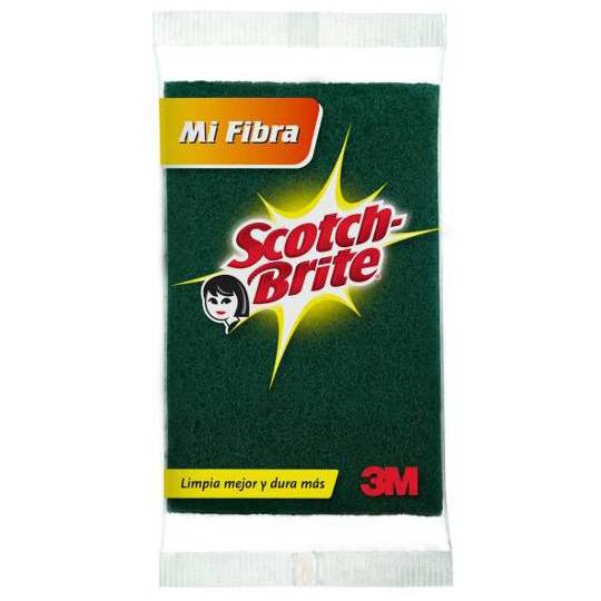 Fibra verde Scotch-brite 3M tamaño popul Mi fibra verde popular, aroma limón que dura hasta por dos semanas, evitando la generacion de malos olores.                                                                                                                                                     ar (80x8x120 MM)                         - SCOTCH-BRITE