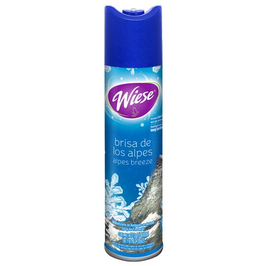 Aerosol Wiese aroma brisa de los alpes 4 Aromatizante fragancia brisa de los alpes de 400 ml / 323 gr. ideal para la oficina, hogar u otro lugar, su práctica valvula permite precisos toques de aerosol para refrescar el ambiente. fórmula con fijador para que aromatice mas                          00 ml.                                   - WIESE