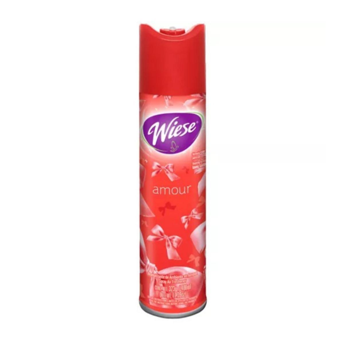 Aerosol Wiese aroma amour 400 ml. Aromatizante aroma amour de 400 ml / 323 gr. ideal para la oficina, hogar u otro lugar, su práctica valvula permite precisos toques de aerosol para refrescar el ambiente. fórmula con fijador para que aromatice mas - WIESE