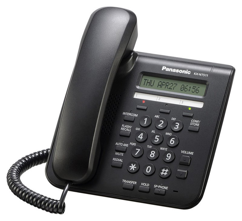 TELEFONO IP PT PANASONIC 1 LINEA LCD 16 CARACTERES, 3 TECLAS, KX-NT511PXB - PANASONIC