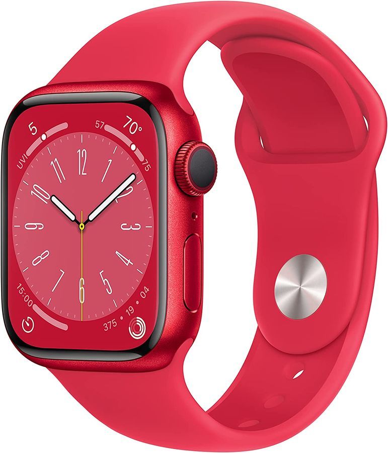 Apple Watch Series 8 (GPS) 41mm Aluminum Case with (PRODUCT)RED Sport Band - S/M - (PRODUCT)RED MNUG3LL/A UPC 194253215004 - NULL