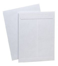 Sobre blanco engomado Fortec oficio caja Sobre tipo bolsa con solapa engomada, papel de 90 gr, escote en "V" para facilitar la manipulación de documentos, solapa con pleca guía para facilitar el cerrado del sobre, medida: 24 x 34 cm.                                                                 con 50 piezas                           - B-24-BG