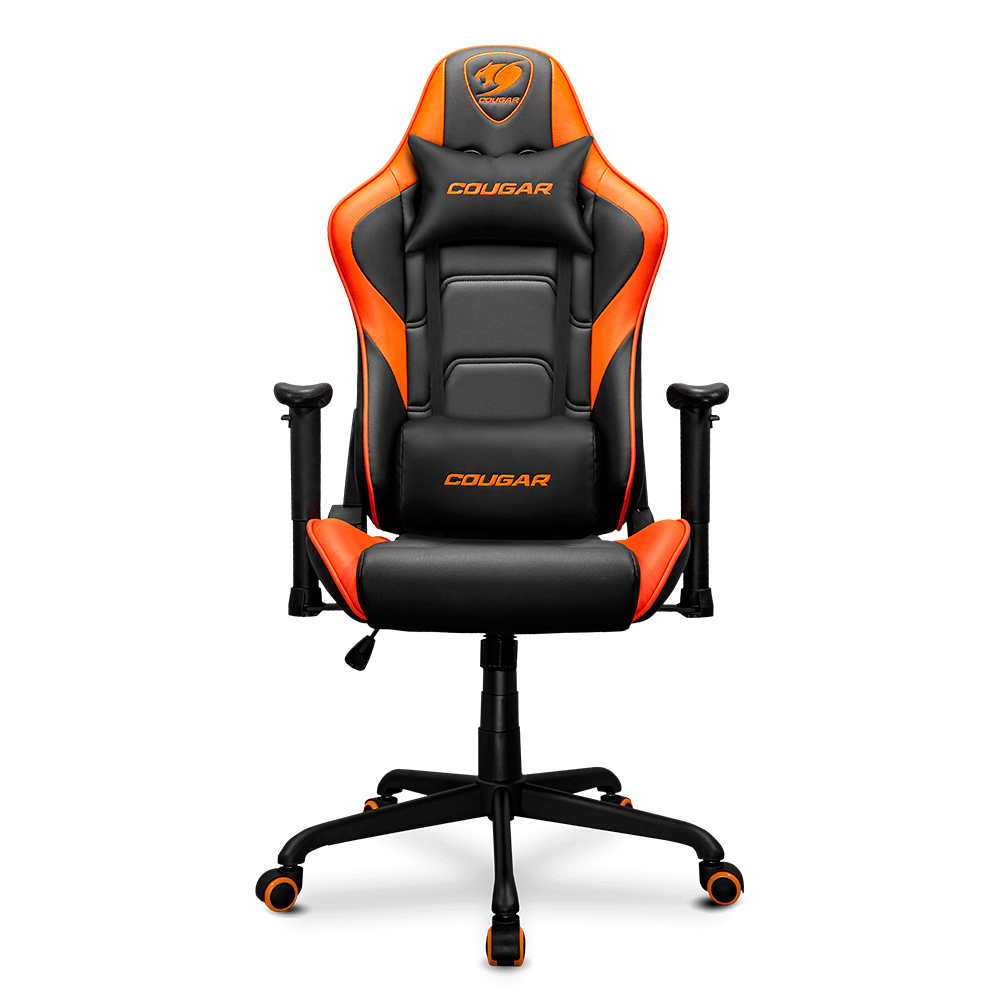 Silla Gamer Cougar ARMOR ELITE Negro/Naranja Reclinable 160grados Tapizado Cuero de PVC con almohadillas  3MELIORB.0001 - COUGAR