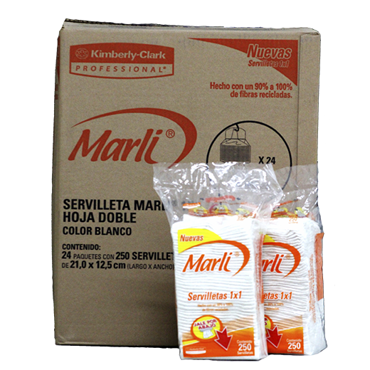 LM-Servilleta interdoblada 1x1 Marli caj Servilleta Marli interdoblada 1x1 caja c/24paquetes. de 250 pzs. hjs blanca. dimensiones: 21.5 x 12.5 cm                                                                                                                                                        /24 paq.                                 - MARLI