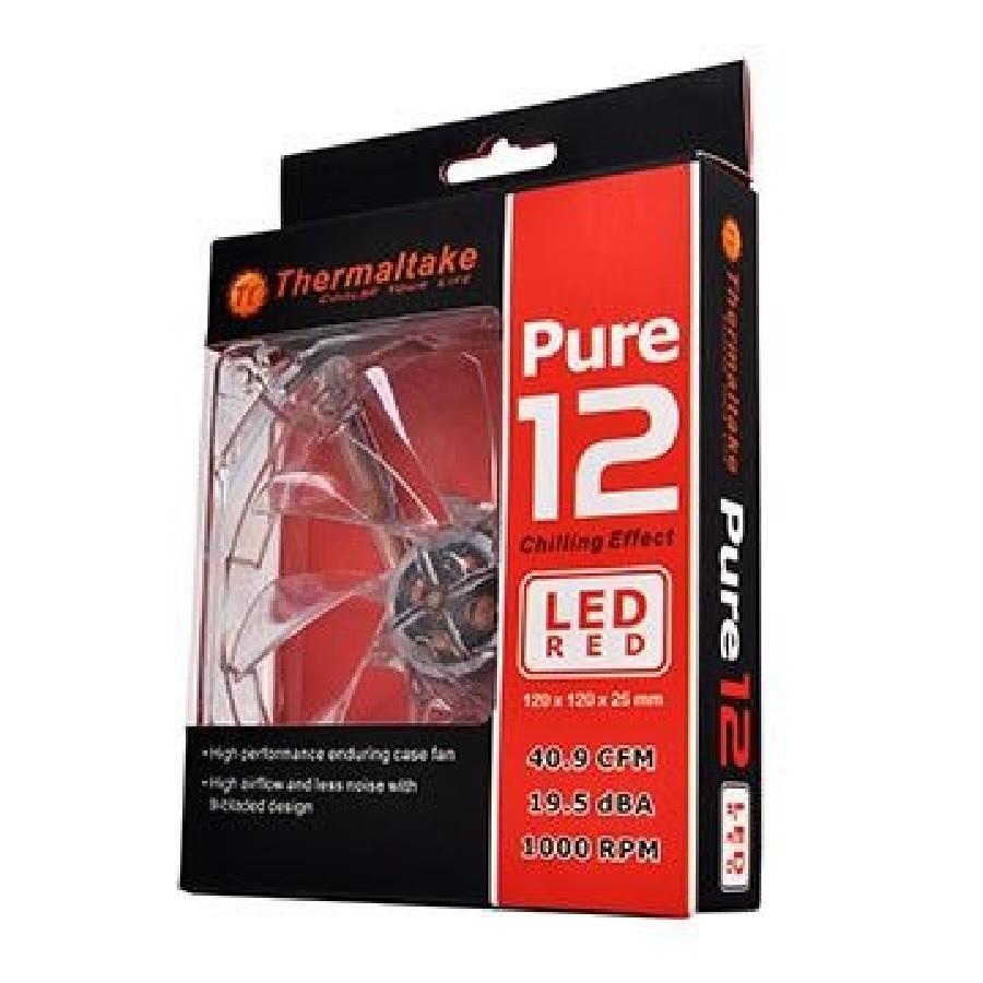 VENTILADOR THERMALTAKE/PURE 12 LED ROJO/120MM/1000 RPM/19.5 DBA - THERMALTAKE