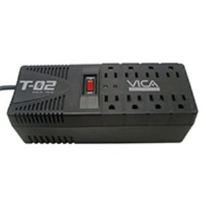 VICA T02 REGULADOR DE VOLTAJE  1200VA/700W 8 TOMAS RJ11 EMPOTRABLE - Código: REGULADOR T-02 | Compra en Guadalajara