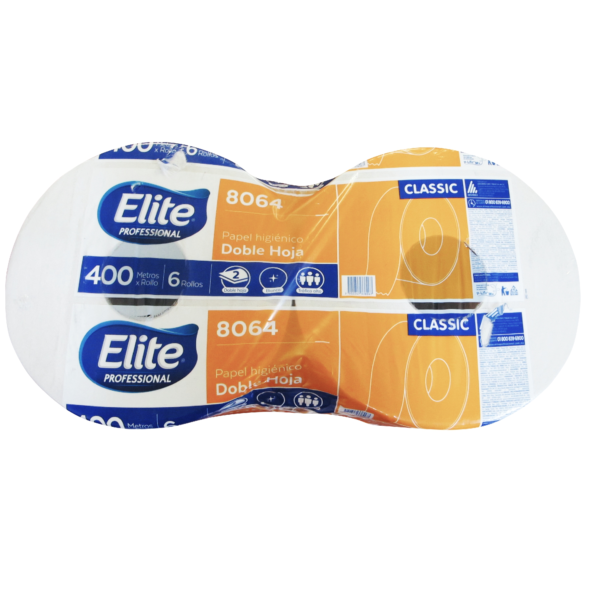 Papel Higiénico blanco Elite, caja c/6 r Higiénico, Elite bobinas jumbo  400 m c 6 rollos 9 cm                                                                                                                                                                                                           ollos jumbo 400m hjs                     - 8064