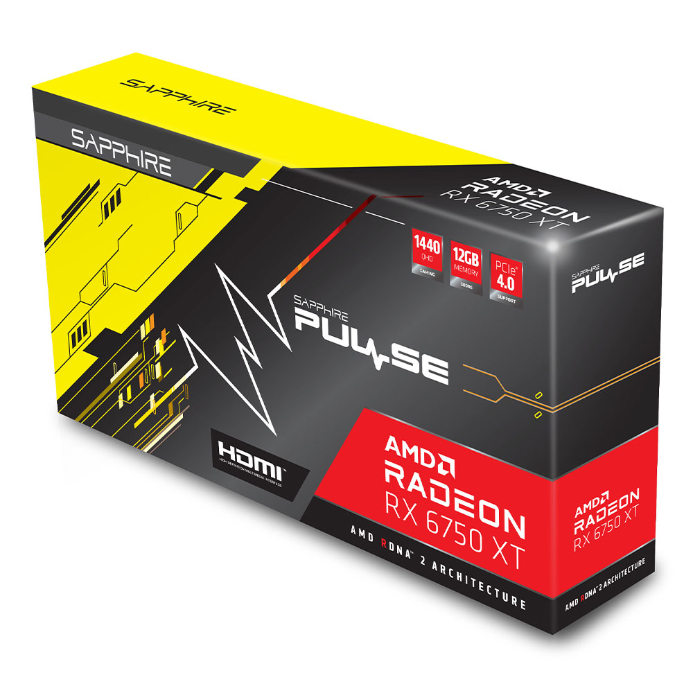 VGA SAPPHIRE PULSE AMD RADEON RX 6750 XT GAMING 12GB GDDR6 AMD RDNA 2 1 HDMI 3DP 11318 03 20G - 11318-03-20G