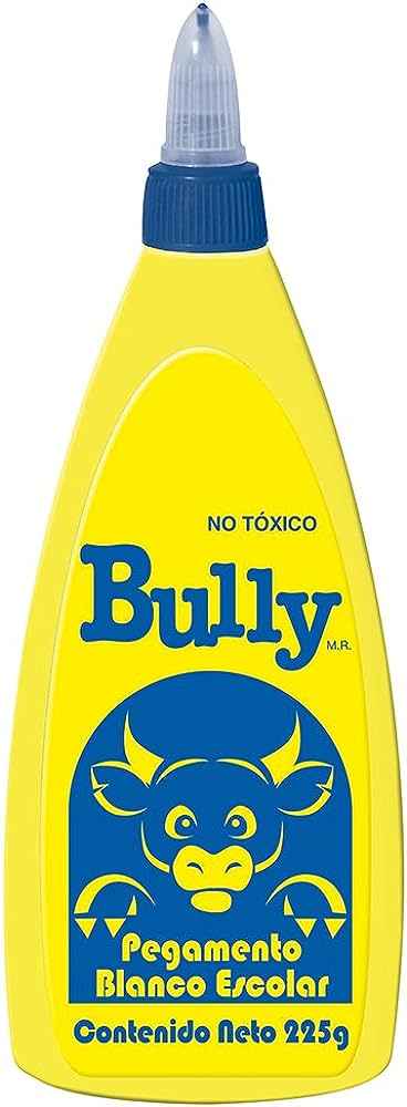 Pegamento escolar blanco Bully de 225 gr Pegamento base agua de PVA, pega madera, papel, cartón, tela, papel, etc., fácil de usar, no tóxico.                                                                                                                                                            s 1 pieza                                - 2822807