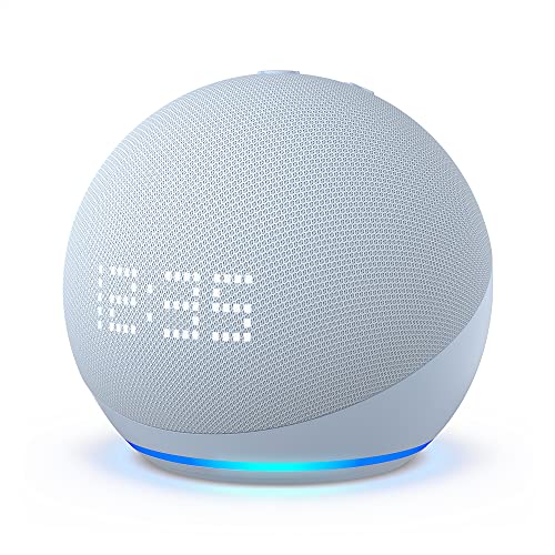 AZUL BOCINA ALEXA ECHO DOT 5A GEN CON RELOJ CLOUD B09B8W5FW7 - GENERICO