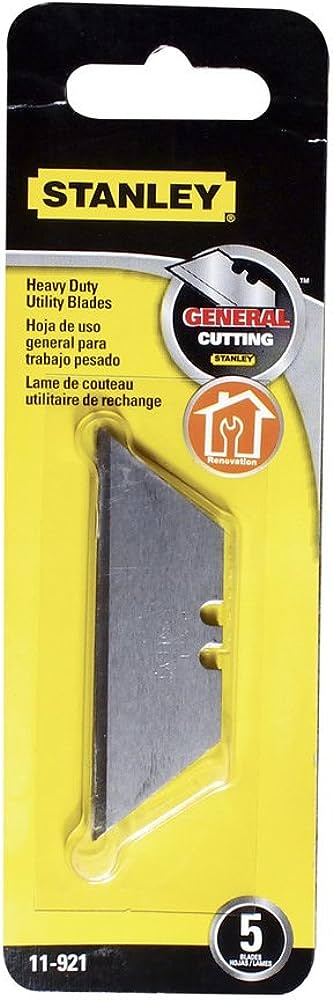 CUCHILLA DE REPUESTO PARA CUTTER 10079   HOJAS CON ALTO CONTENIDO DE CARBONO PARA MAYOR DURACIÓN, AFILADAS CON PRECISION PARA ASEGURAR UN FILO CONSTANTE Y DURADERO                                                                                                                                      MOD. 11-921 MARCA STANLEY                - 11-921