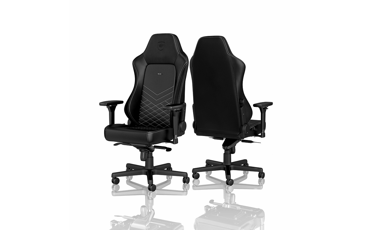 NOBLECHAIRS HERO GAMING CHAIR - BLACK/PLATINUM WHITE NBL-HRO-PU-BPW - Código: NBL-HRO-PU-BPW | Compra en Guadalajara