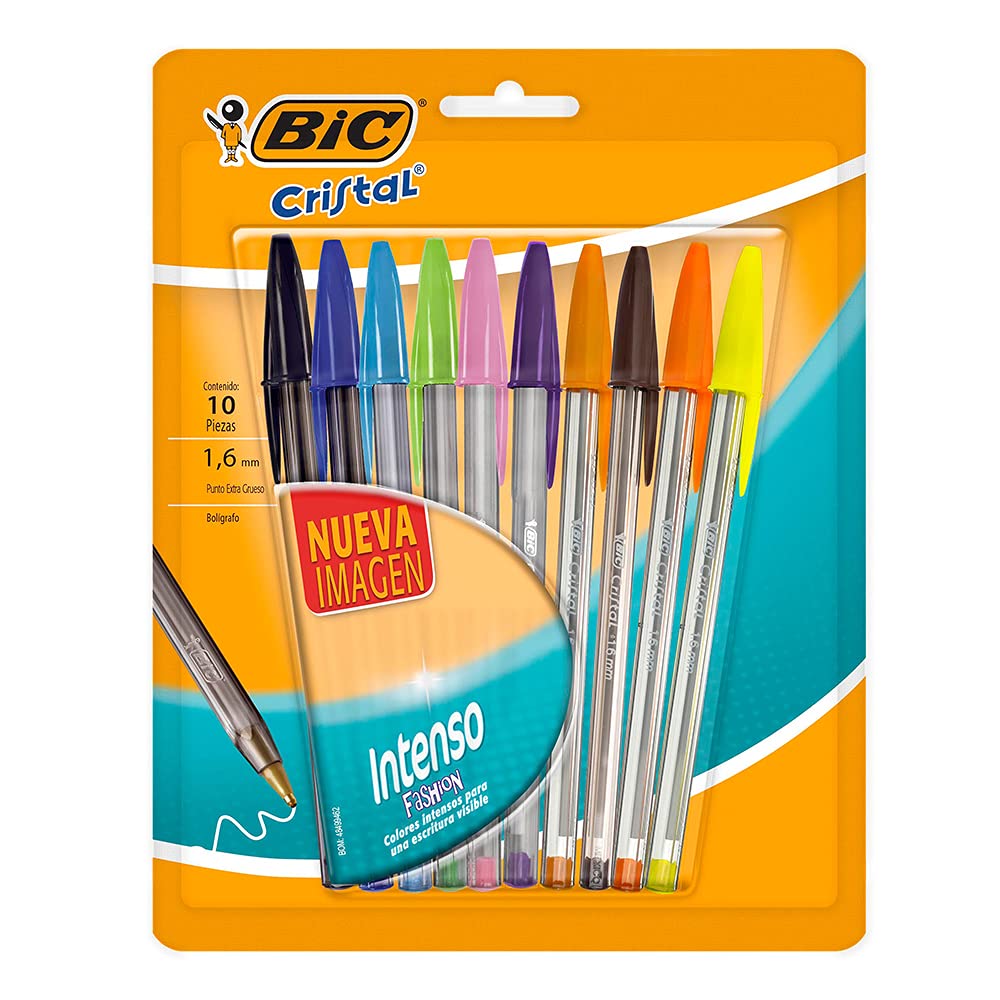 BOLIGRAFO BIC CRISTAL SURTIDO 3 PIEZAS   INTENSAMENTE SUAVE. PUNTO EXTRA GRUESO 1.6 MM. TRAZOS SUAVES IDEAL PARA QUE LA ESCRITURA RESALTE MAS. BARRIL AHUMADO. ESCRITURA TIPO GEL                                                                                                                        BOLIGRAFO EXTRA GRUESO NEGRO, AZUL ROJO  - 70330354623