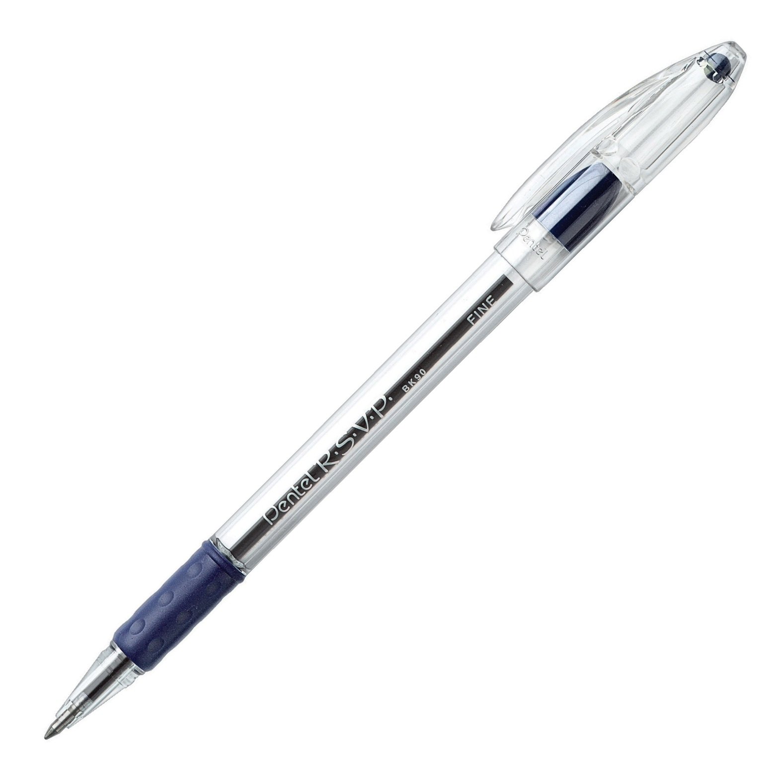 Bolígrafo Pentel r.s.v.p, punta 0.7 m    Bolígrafo Pentel r.s.v.p color azul, punta metálica 0.7 mm, punta de acero inoxidable, con agarre de caucho, diseño ergonómico, repuesto largo para mayor duración, barril robusto. grip y detalles en cuerpo que indica el color de la tinta                   color azul, 1 pieza                      - PENTEL