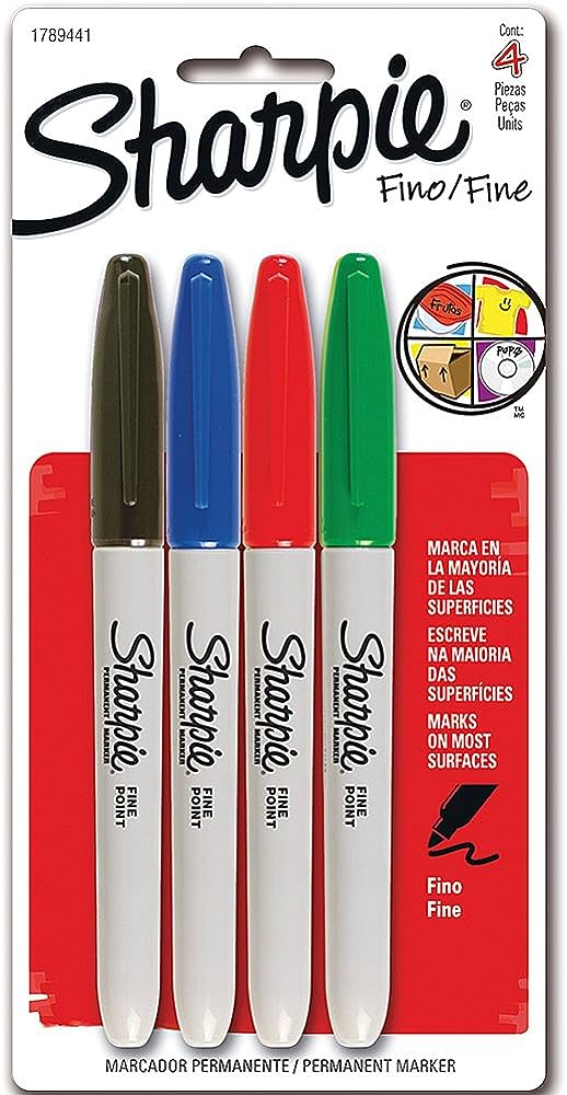 Marcador Permanente Sharpie Fino Colores Surtidos C/4 Pzas 1825090 - BEROL