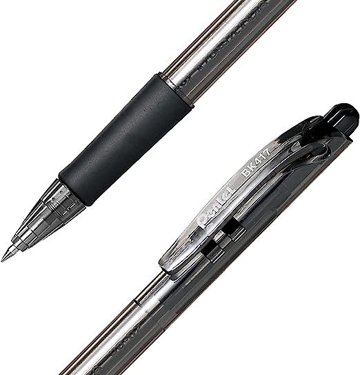 Bolígrafo Pentel wow retráctil, punto fi Bolígrafo Pentel retráctil tinta negra wow, tinta de aceite color negra, con agarre de caucho, punta 0.7 mm punta fina, para una escritura cómoda y confortable, cuerpo al color de la tinta                                                                    no 0.7 mm, color negro, 1 pieza          - PENTEL