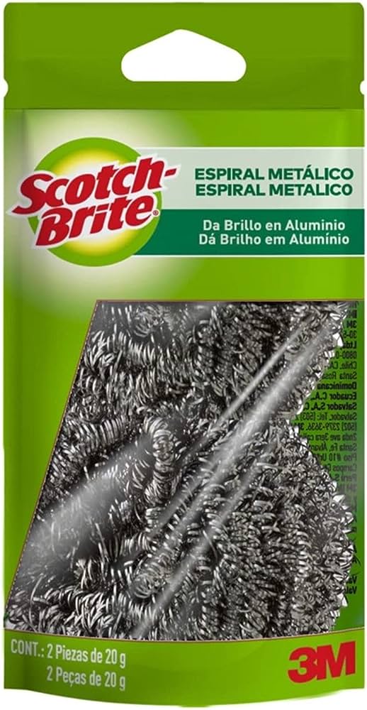 ESPIRAL METAL SCOTCH-BRITE               PARA LIMPIEZA PROFUNDA, TRABAJO PESADO Y TALLADO.                                                                                                                                                                                                               ESPIRAL METALICO 3M                      - SCOTCH-BRITE